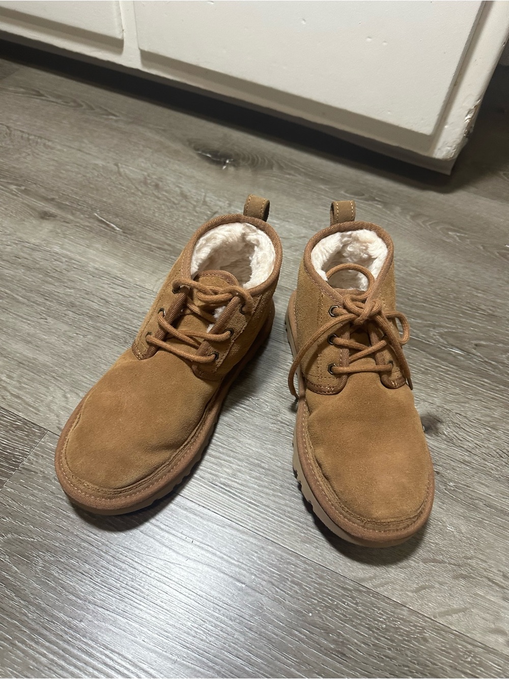 UGG Chestnut Suede Chukka Boots with Shearling Lining